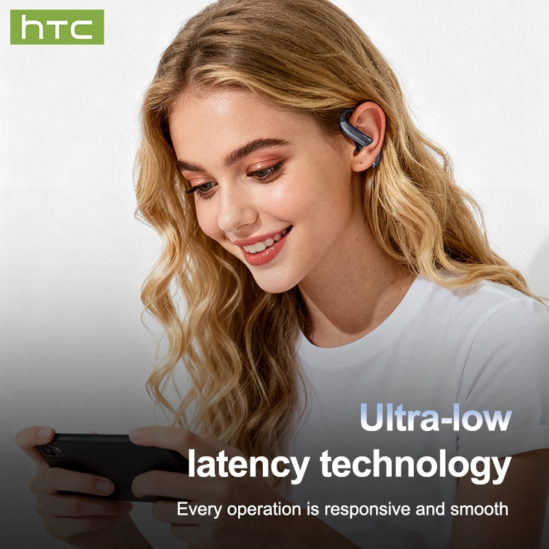 HTC NE63 Tai nghe dịch thuật AI Tai nghe TWS Tai nghe không dây Bluetooth 5.1 Tai nghe âm thanh nổi HiFi Bass Điều khiển cảm ứng chống nước với micrô màn hình kỹ thuật số LED