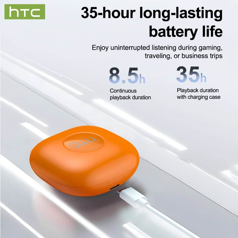 HTC NE63 Tai nghe dịch thuật AI Tai nghe TWS Tai nghe không dây Bluetooth 5.1 Tai nghe âm thanh nổi HiFi Bass Điều khiển cảm ứng chống nước với micrô màn hình kỹ thuật số LED