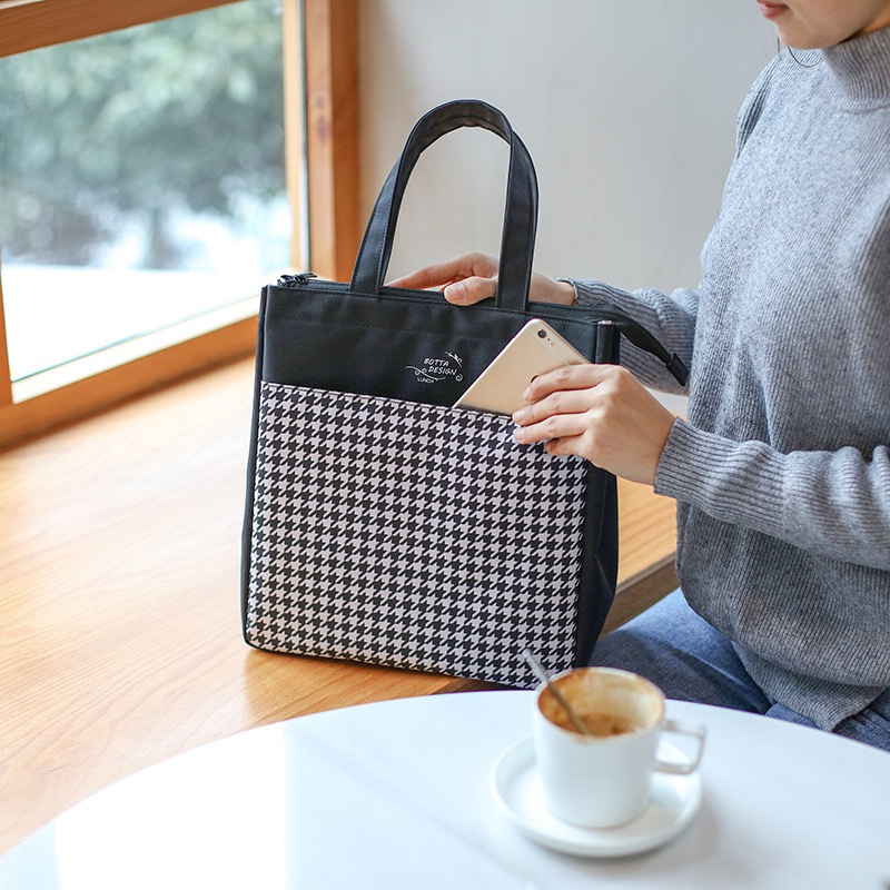 Túi cơm trưa Bento đa năng ngoài trời, cách nhiệt lá nhôm, thiết kế tote