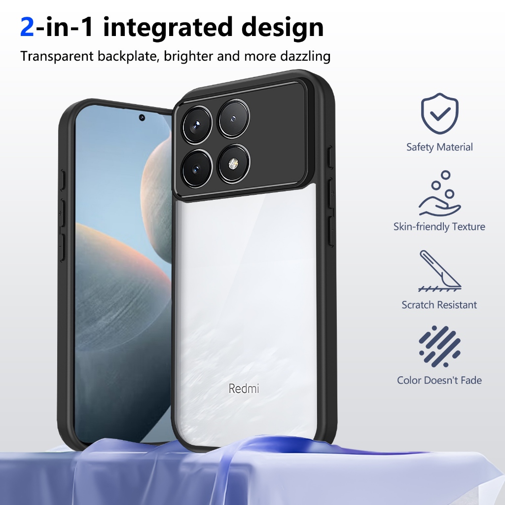 Ốp Điện Thoại Chống Sốc Trong Suốt Xiaomi POCO F6 F7 F8 Pro Ultra 5G Vỏ Cứng Bảo Vệ Acrylic Mặt Sau Phụ Kiện