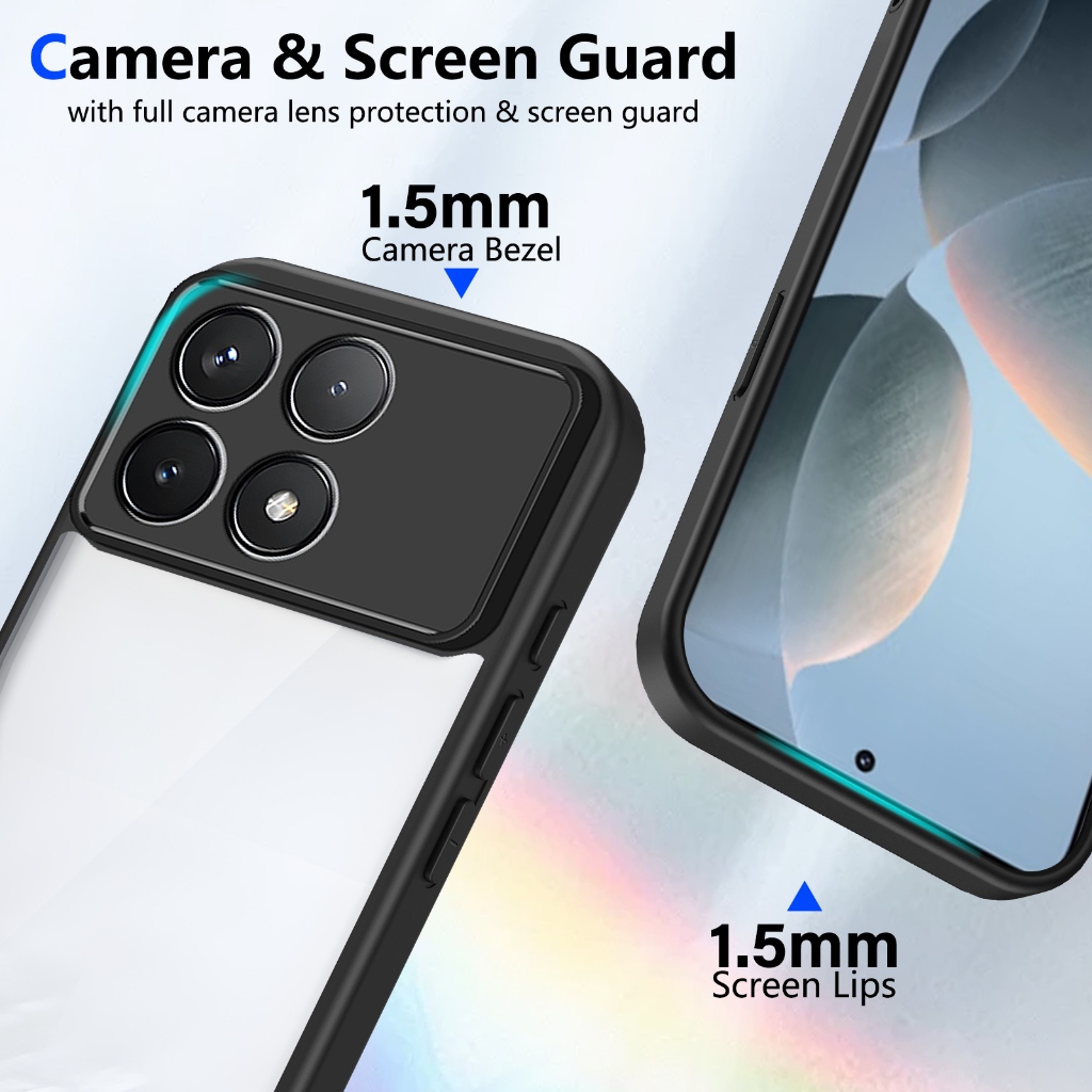 Ốp Điện Thoại Chống Sốc Trong Suốt Xiaomi POCO F6 F7 F8 Pro Ultra 5G Vỏ Cứng Bảo Vệ Acrylic Mặt Sau Phụ Kiện