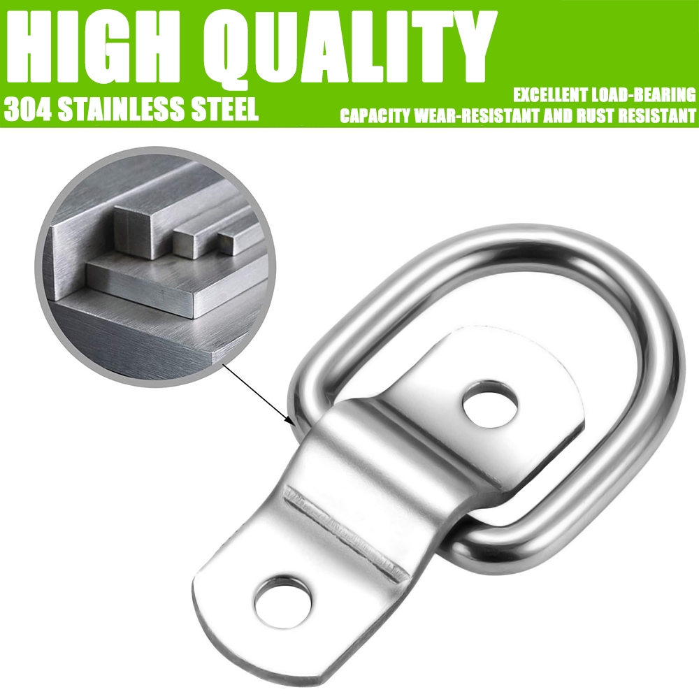 D Nhẫn Buộc Xuống Neo Vòng Kéo Móc Thép Không Gỉ Lashing Vòng Tải Phù Hợp Cho Xe Thuyền Hàng Hóa Xe Kéo Xe RV Van