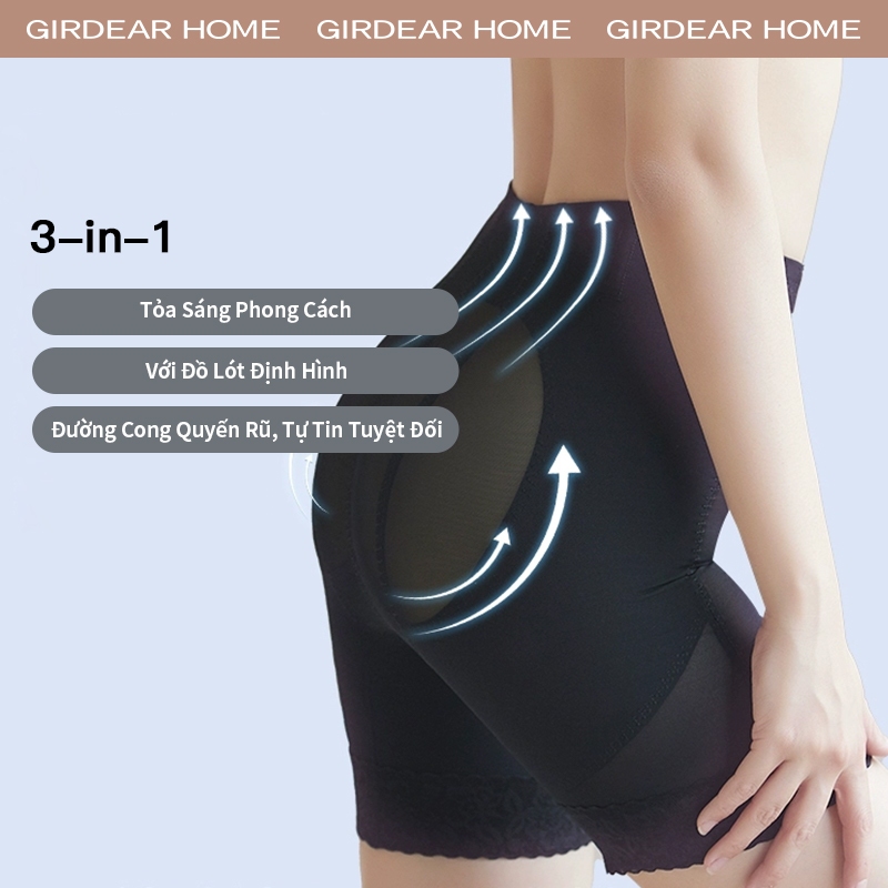 Girdear Home sexy thoáng khí quần lót nữ Dây Lưng Nhà Cao Cấp Nâng Mông Shaper Nữ Đệm Quần Lót Nâng Mông Định Hình Lưới Ren Thoáng Khí Kiểm Soát Bụng Quần Lót Giảm Béo Bụng,GH04