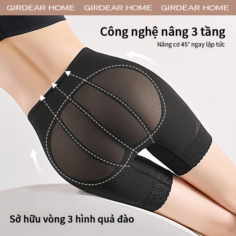 Girdear Home sexy thoáng khí quần lót nữ Dây Lưng Nhà Cao Cấp Nâng Mông Shaper Nữ Đệm Quần Lót Nâng Mông Định Hình Lưới Ren Thoáng Khí Kiểm Soát Bụng Quần Lót Giảm Béo Bụng,GH04