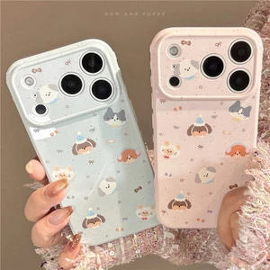 IPhone 17 Pro Max 16 pro max Đầu mèo và đầu chó họa tiết vỏ điện thoại chất liệu TPU