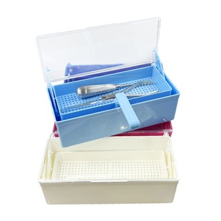 Hộp khử trùng dụng cụ nha khoa mới Hộp đựng gương miệng và tổ chức khay xăm và dụng cụ làm móng ngâm nâng hộp khử trùng