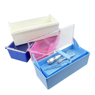 Hộp khử trùng dụng cụ nha khoa mới Hộp đựng gương miệng và tổ chức khay xăm và dụng cụ làm móng ngâm nâng hộp khử trùng