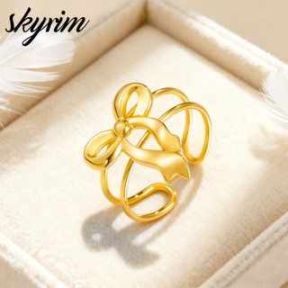 Skyrim Nữ Phong Cách Mới Nơ Mở Nhẫn Quyến Rũ Đẹp Thép Titan Trang Sức Tinh Tế