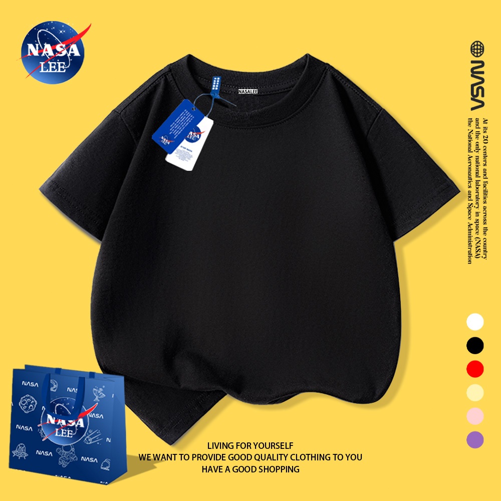 NASA Áo thun trẻ em, vải mềm mại, nhiều màu sắc, mặc trong ngoài, phù hợp trẻ 2-16 tuổi