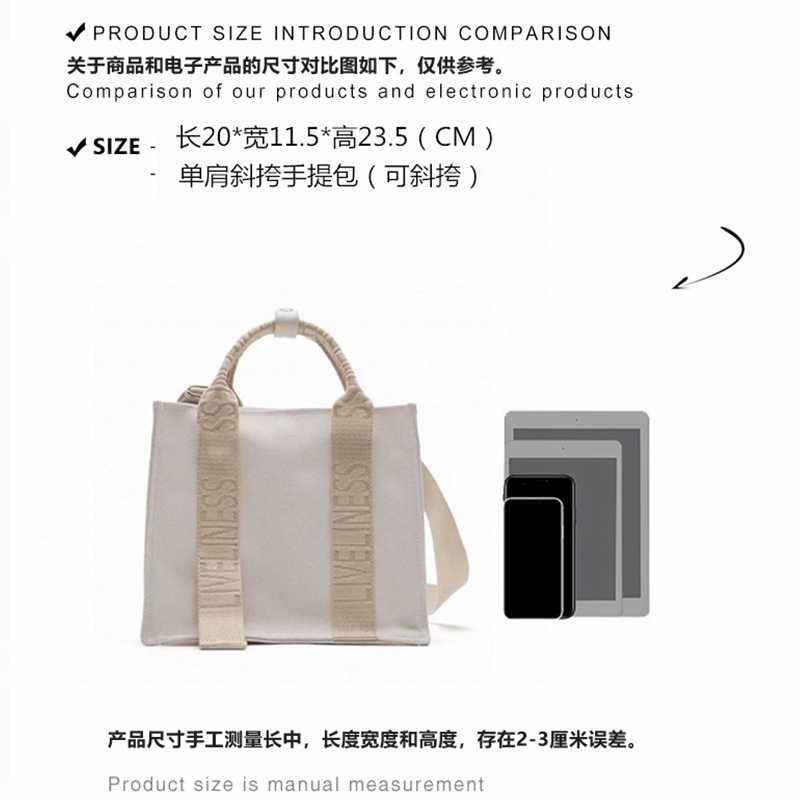 ZARA Túi xách vải nữ mới Túi Tote một vai