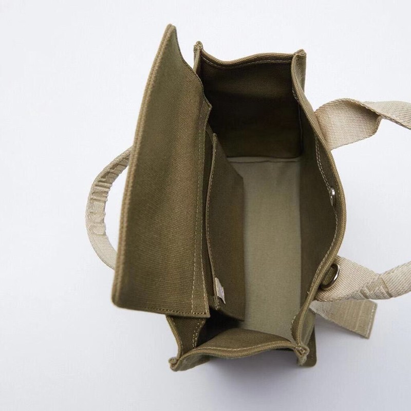 ZARA Túi xách vải nữ mới Túi Tote một vai