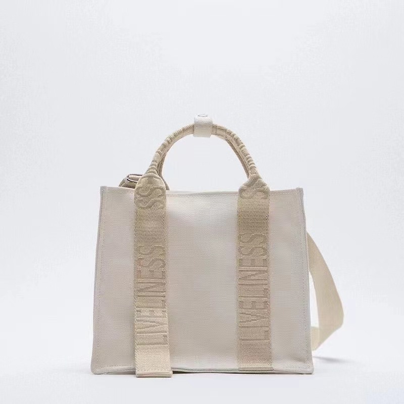 ZARA Túi xách vải nữ mới Túi Tote một vai