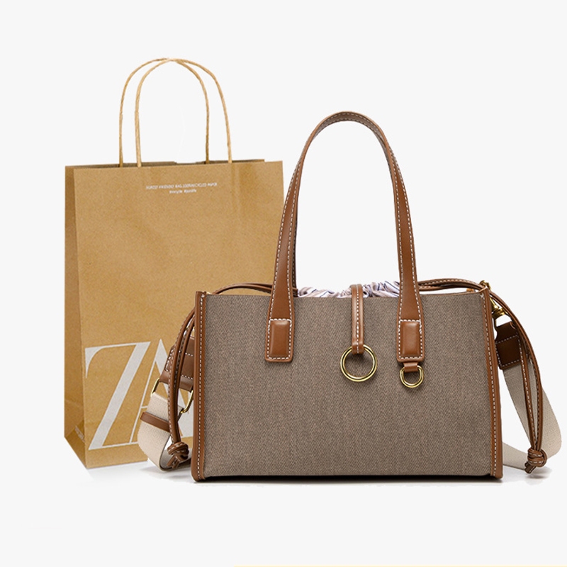 Túi tote đeo vai dệt mới dành cho nữ ZARA Túi bên trong có thể tháo rời