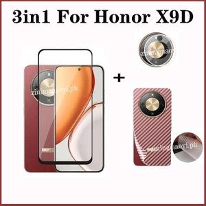 3in1 Dành Cho Honor X9D Kính Cường Lực Phim Dành Cho Honor X7D X8C X8A X7C X6B X6A Kính Cường Lực Bảo Vệ Màn Hình + Phim Ống Kính + Phim Mặt Sau