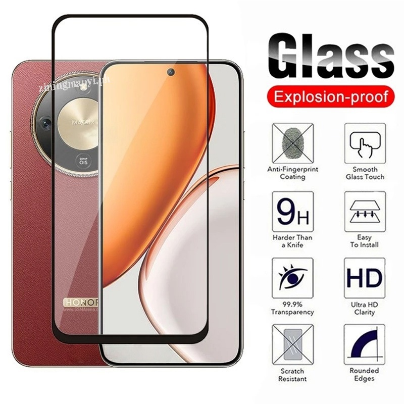 4in1 cho Silicone Soft Cover Honor X9D, X7D, X8C, X8A, X7C, X6B, X6A Ốp điện thoại chống sốc mờ và kính cường lực bảo vệ màn hình và phim ống kính và phim mặt sau