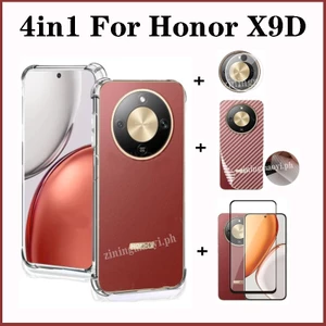 Bộ 4 trong 1 trọn bộ cho [Honor X9D, X7D, X8C, X8A, X7C, X6B, X6A] - Vỏ trong suốt + Kính cường lực + Ống kính máy ảnh + Bảo vệ mặt sau, Bảo hiểm toàn diện tối ưu