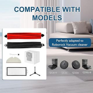 Dành cho Roborock Q8 Max / Q8 Max + / Q5 Pro / Q5 Pro + Bộ phụ kiện – Bàn chải chính, Bàn chải bên, Bộ lọc HEPA, Bộ thay thế túi đựng bụi và vải lau nhà