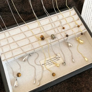 Vòng cổ mặt thả nước Y dành cho nữ, chất liệu hỗn hợp, phụ kiện thời trang mỗi ngày
