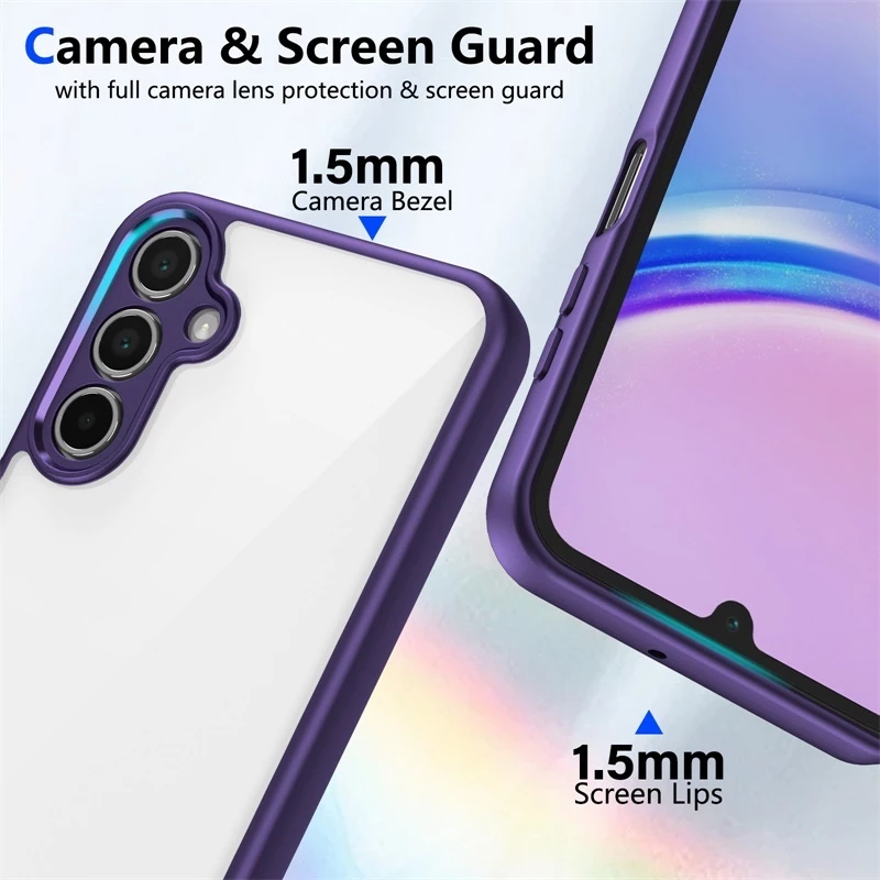 Ốp Điện Thoại Chống Sốc Trong Suốt Samsung Galaxy A02S A03S A04E A04S A05 A05S A06 A07 A10S A11 A12 4G 5G Vỏ Cứng Bảo Vệ Acrylic Mặt Sau Phụ Kiện