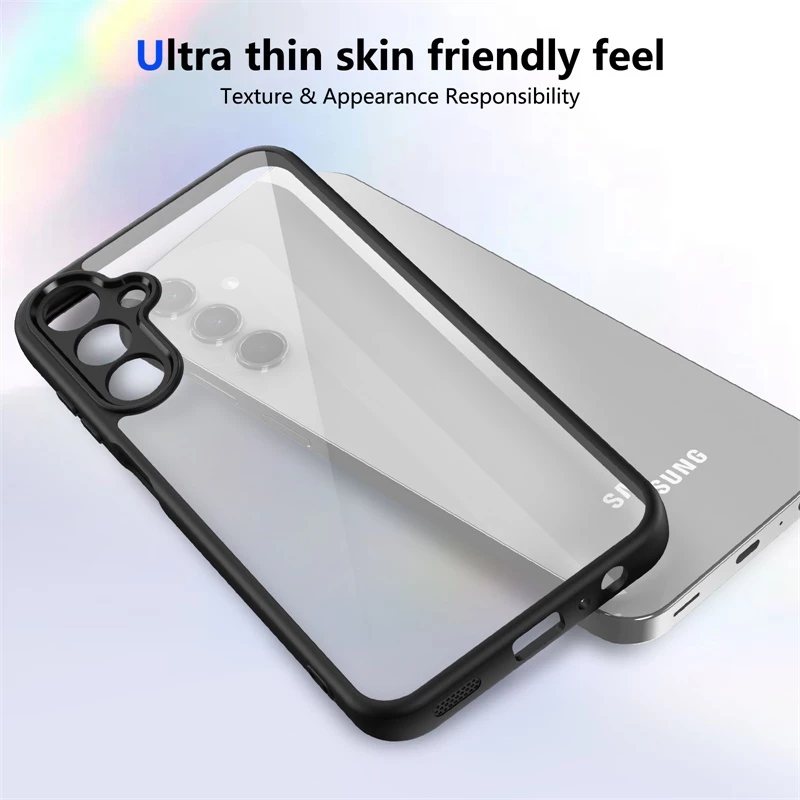 Ốp Điện Thoại Chống Sốc Trong Suốt Samsung Galaxy A02S A03S A04E A04S A05 A05S A06 A07 A10S A11 A12 4G 5G Vỏ Cứng Bảo Vệ Acrylic Mặt Sau Phụ Kiện
