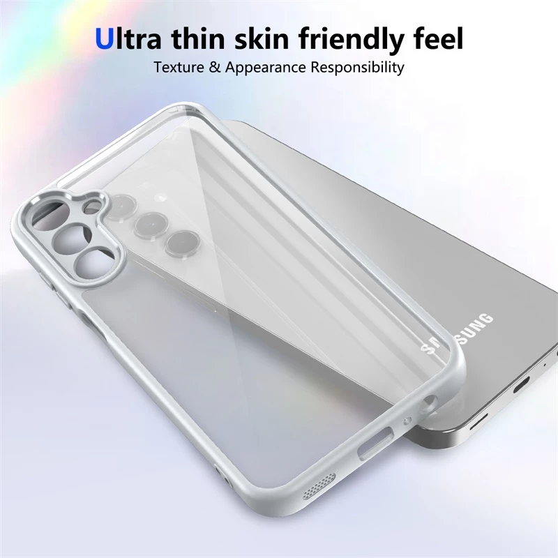 Ốp Điện Thoại Chống Sốc Trong Suốt Samsung Galaxy A02S A03S A04E A04S A05 A05S A06 A07 A10S A11 A12 4G 5G Vỏ Cứng Bảo Vệ Acrylic Mặt Sau Phụ Kiện