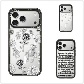 Từ Tính Không Dây Cho iPhone 17 16 15 14 13 12 11 Pro Max Plus Gấu Và Hoa Hồng Acrylic Cứng PC Ốp điện thoại