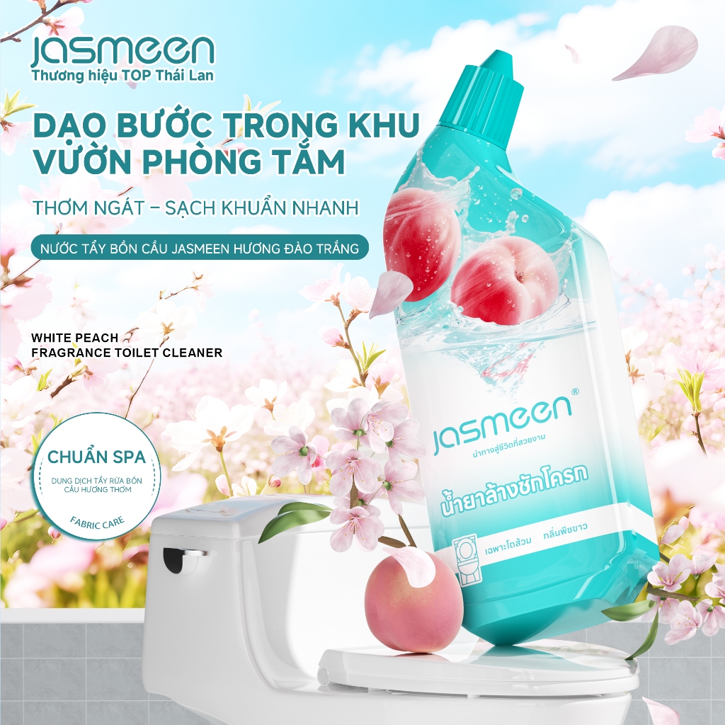 Nước Tẩy Bồn Cầu JASMEEN 500ml - Sạch Thơm Trắng Sáng - Diệt Khuẩn 99.9% - Khử Mùi, Tẩy Sạch Vết Bẩn