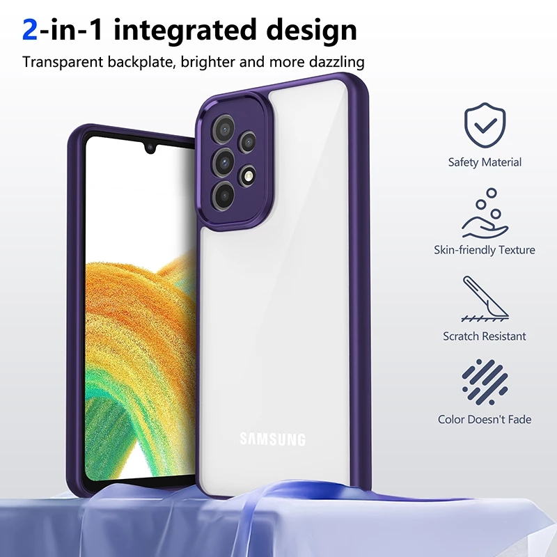 Ốp Điện Thoại Chống Sốc Trong Suốt Samsung Galaxy A30 A30S A31 A32 A33 A34 A35 A36 A50 A50S 4G 5G Vỏ Cứng Bảo Vệ Acrylic Mặt Sau Phụ Kiện