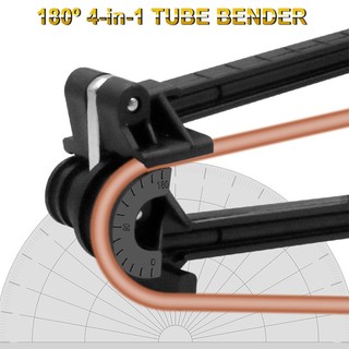Máy uốn ống thủ công 4 trong 1, Công cụ uốn ống 0-180 độ cho ống mềm, đồng & nhôm 5 / 6 / 8 / 10mm (3 / 16 "đến 3 / 8")