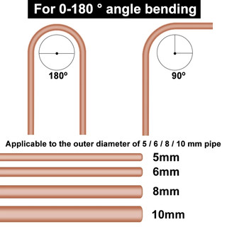 Máy uốn ống thủ công 4 trong 1, Công cụ uốn ống 0-180 độ cho ống mềm, đồng & nhôm 5 / 6 / 8 / 10mm (3 / 16 "đến 3 / 8")