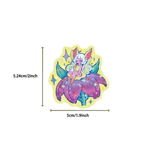 Bộ 50 Laser Hoa Cổ Tích Dán Hoạt Hình Graffiti Trang Trí Hành Lý Laptop Miếng Dán Trẻ Em Quà Tặng Miếng Dán