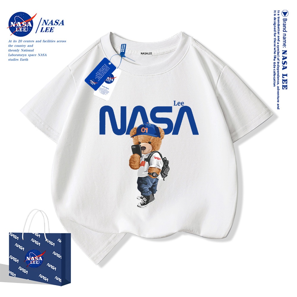 NASA áo thun cotton trẻ em 2025 mới Mềm mại và thoải mái Thời trang hiện đại