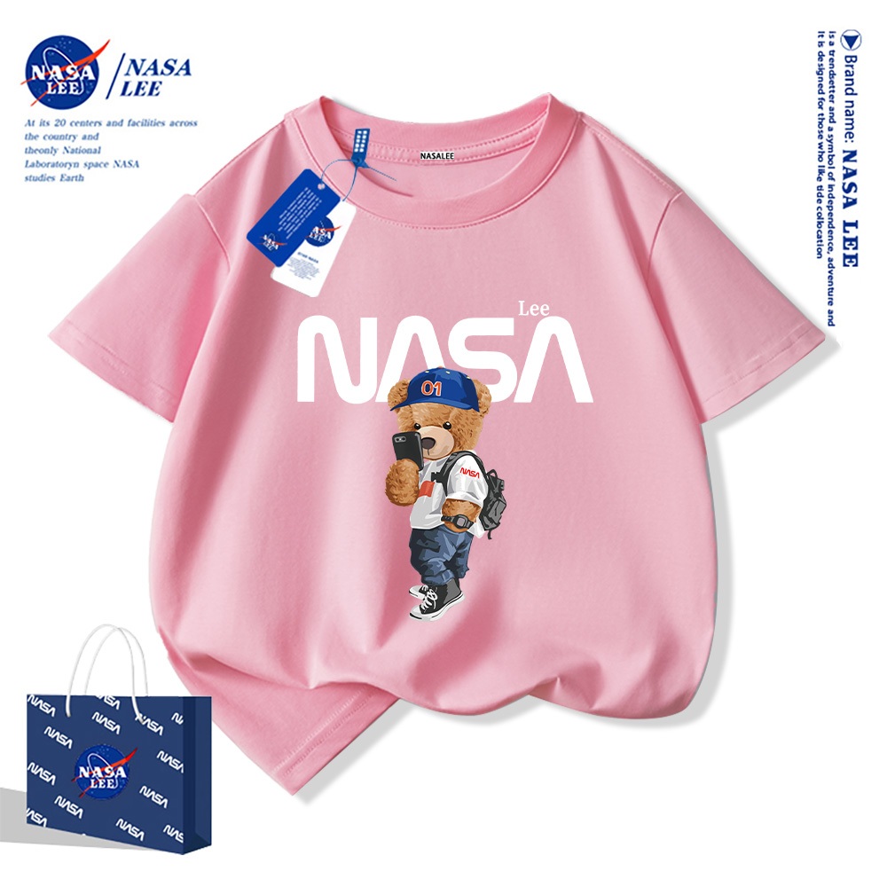 NASA áo thun cotton trẻ em 2025 mới Mềm mại và thoải mái Thời trang hiện đại