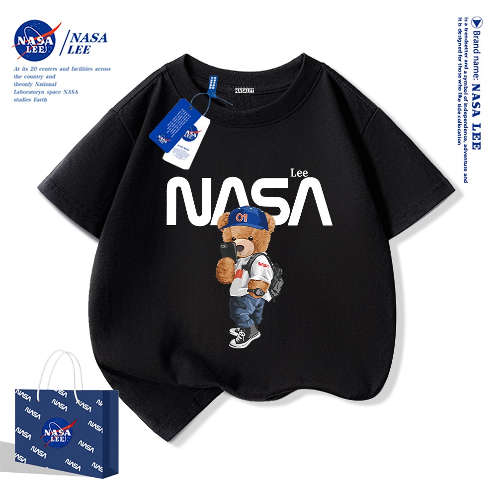 NASA áo thun cotton trẻ em 2025 mới Mềm mại và thoải mái Thời trang hiện đại