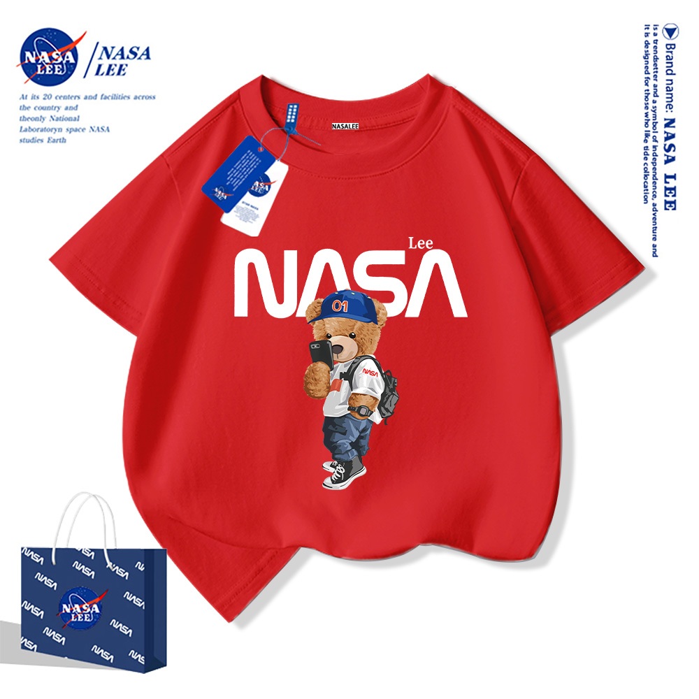 NASA áo thun cotton trẻ em 2025 mới Mềm mại và thoải mái Thời trang hiện đại