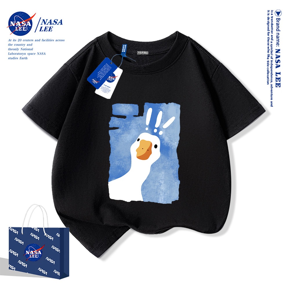 NASA áo thun cotton trẻ em 2025 mới Mềm mại và thoải mái áo thun cộcÁo thun trẻ em