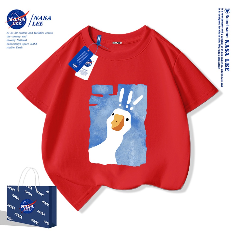 NASA áo thun cotton trẻ em 2025 mới Mềm mại và thoải mái áo thun cộcÁo thun trẻ em