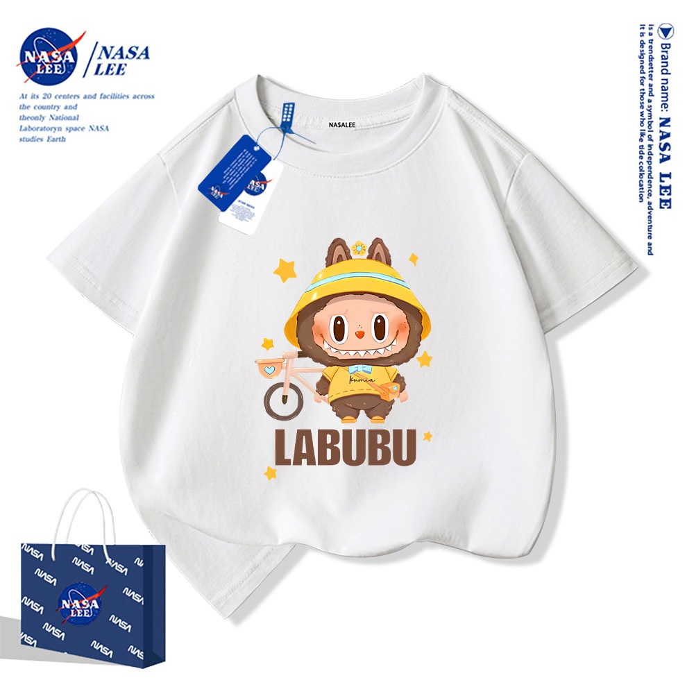 NASA áo thun cotton trẻ em 2025 mới áo thung labubu cho bé trai Mềm mại và thoải mái áo thun cộc