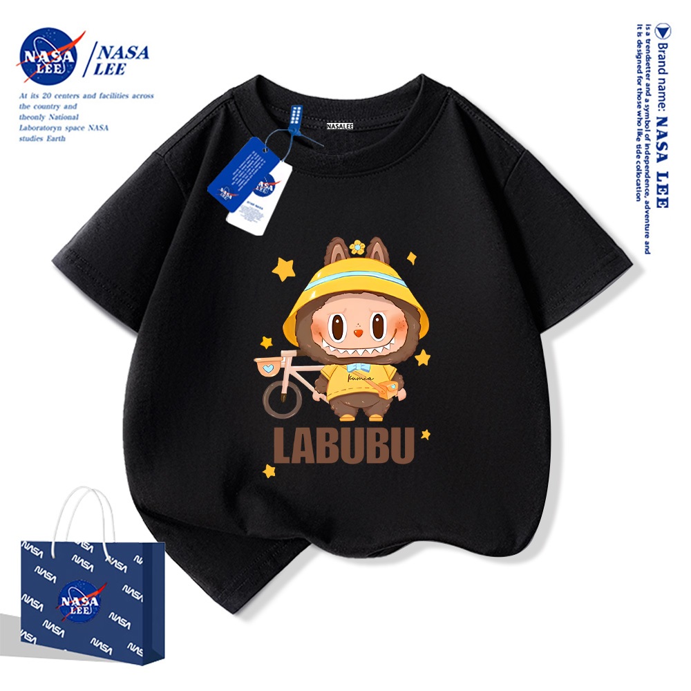 NASA áo thun cotton trẻ em 2025 mới áo thung labubu cho bé trai Mềm mại và thoải mái áo thun cộc