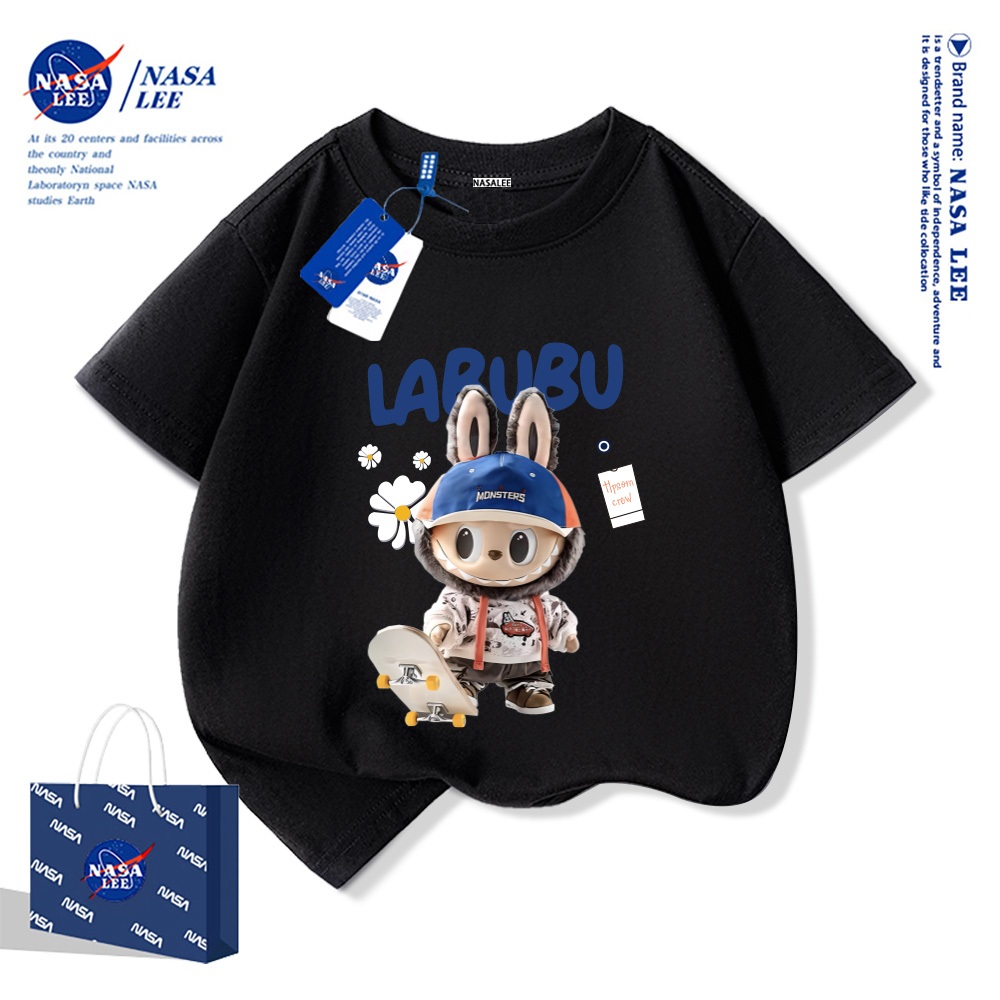 Áo thun ngắn tay trẻ em Nasa Thoải mái mềm mại Cotton phong cách bé trai