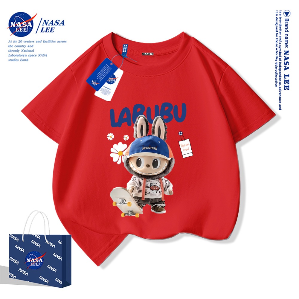Áo thun ngắn tay trẻ em Nasa Thoải mái mềm mại Cotton phong cách bé trai