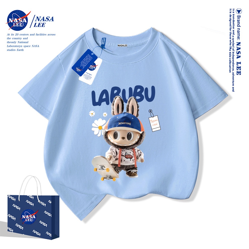 Áo thun ngắn tay trẻ em Nasa Thoải mái mềm mại Cotton phong cách bé trai
