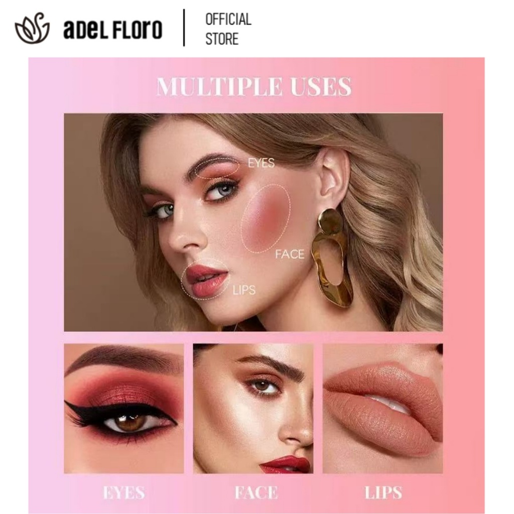 Son Nước Má Hồng Adel FluidBlush ⬢ - Chấm Má Môi Mắt, Lên Màu Tự Nhiên, Không Bết Dính, Giữ Màu 12H