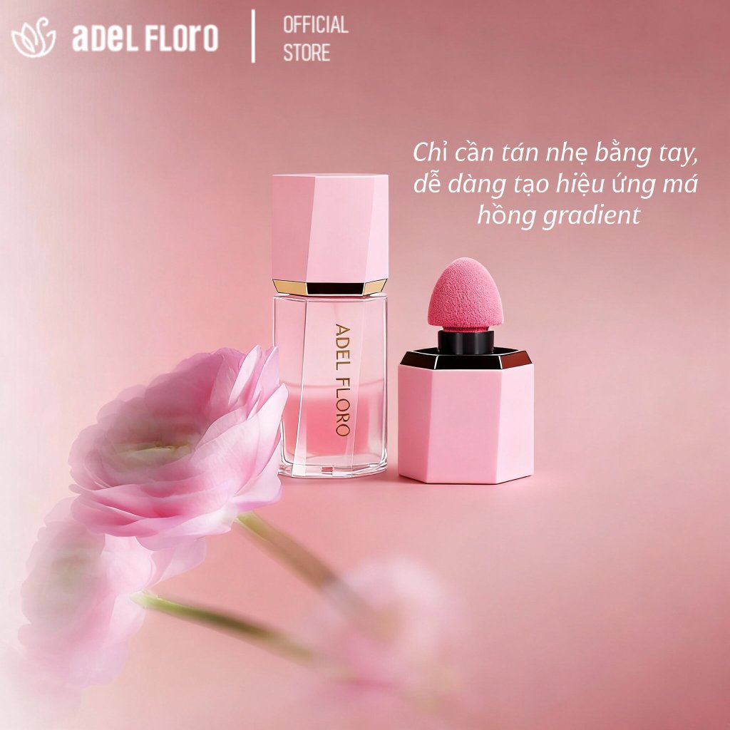 Son Nước Má Hồng Adel FluidBlush ⬢ - Chấm Má Môi Mắt, Lên Màu Tự Nhiên, Không Bết Dính, Giữ Màu 12H