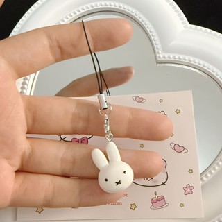 1 Chiếc Điện Thoại Di Động Mặt Dây Chuyền Nhỏ Thỏ Trắng Dễ Thương Nhựa Hoạt Hình Túi Mặt Dây Chuyền Trang Sức