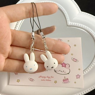 1 Chiếc Điện Thoại Di Động Mặt Dây Chuyền Nhỏ Thỏ Trắng Dễ Thương Nhựa Hoạt Hình Túi Mặt Dây Chuyền Trang Sức