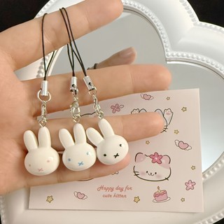 1 Chiếc Điện Thoại Di Động Mặt Dây Chuyền Nhỏ Thỏ Trắng Dễ Thương Nhựa Hoạt Hình Túi Mặt Dây Chuyền Trang Sức