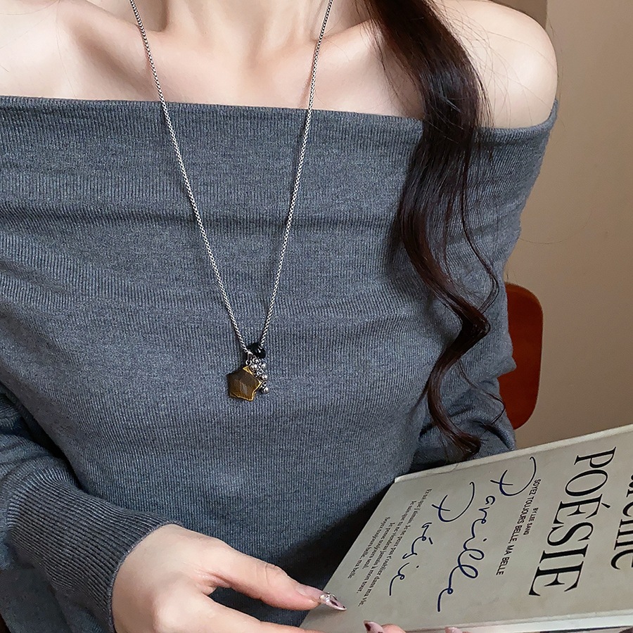 Vòng cổ dây rút màu hổ phách, dễ điều chỉnh - phụ kiện thời trang đơn giản cho mọi ngày