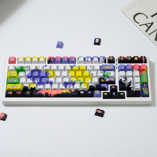 Graffiti Side Shine Through Keycaps PBT Dye-sub Cherry Profile Keycap Custom Keycaps Tương thích với Cherry Gateron MX Switch