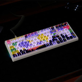 Graffiti Side Shine Through Keycaps PBT Dye-sub Cherry Profile Keycap Custom Keycaps Tương thích với Cherry Gateron MX Switch